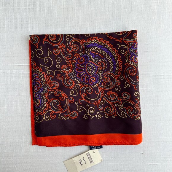 Honey Vintage Silk Paisley Scarf 30" NWT - Picture 2 of 9